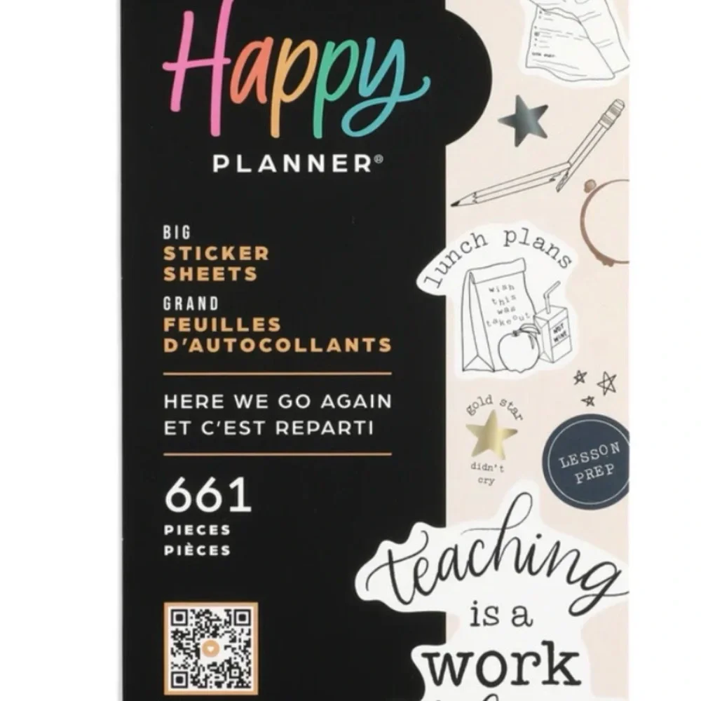 NWT-The Happy Planner VALUE PACK STICKERS - BIG- Here We Go Again Teacher